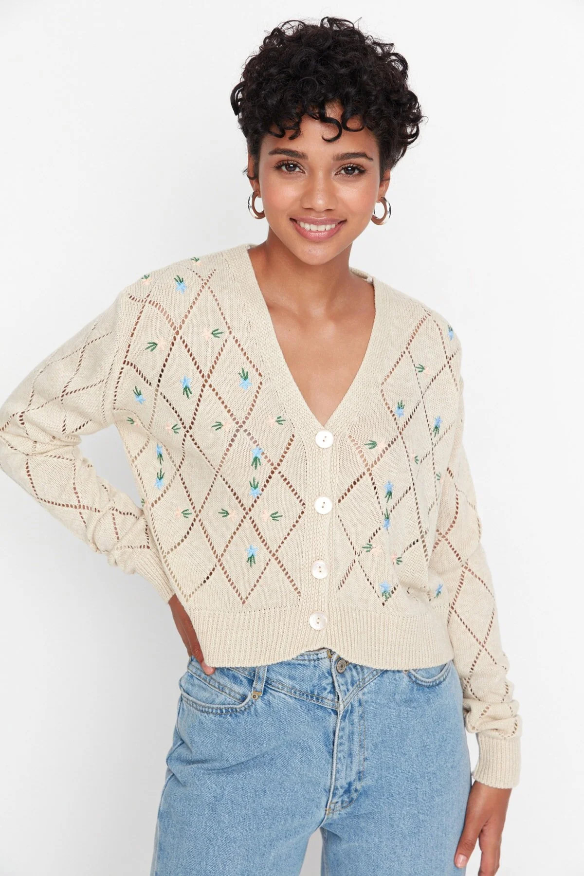 Strickjacke - Beige - Regular Fit | Trendyol DE