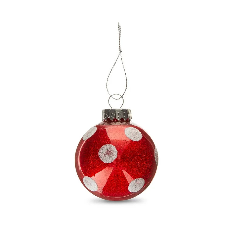 Red and White 6-Count Ball Christmas Ornaments, by Holiday Time | Walmart (US)