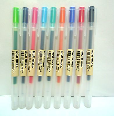 MUJI Color Gel Ink Ballpoint Pen All Color Set 0.38mm / 9 pieces / Made in Japan  | eBay | eBay US