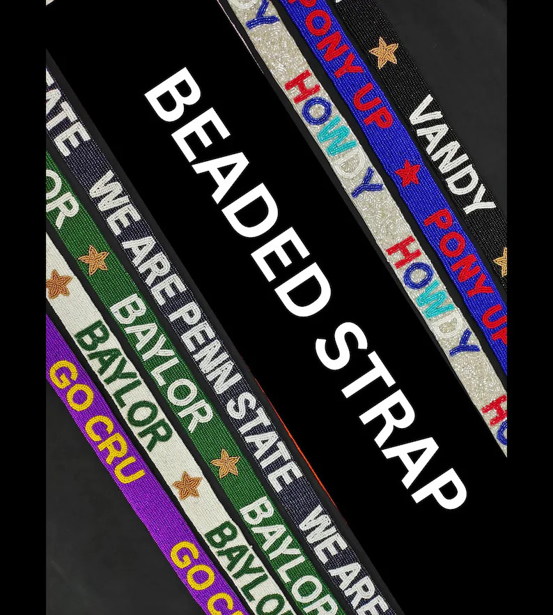 Customized Beaded Game Day Purse Strap, Crossbody College Purse Strap, Stadium Straps, College Pu... | Etsy (US)