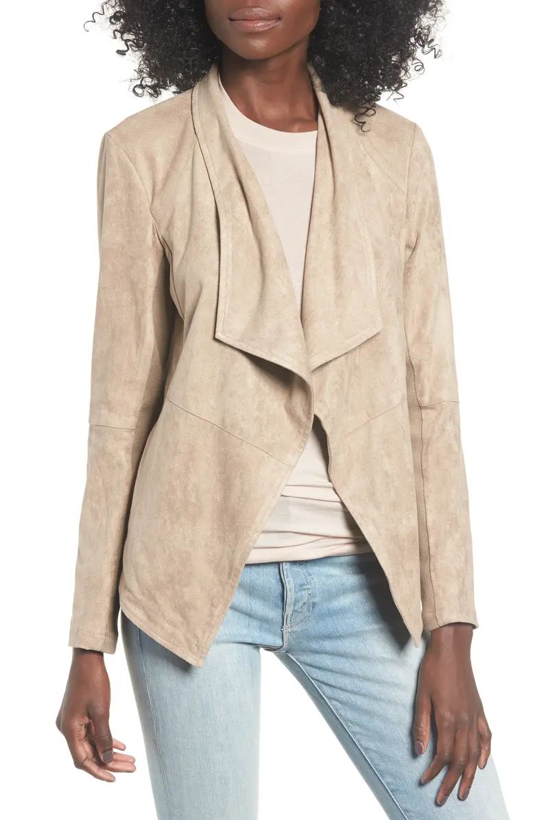 Wade Drape Front Faux Suede Jacket | Nordstrom