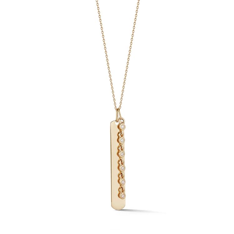 Lulu Jack Vertical Bar and Diamond Bezel Link Necklace | Dana Rebecca Designs