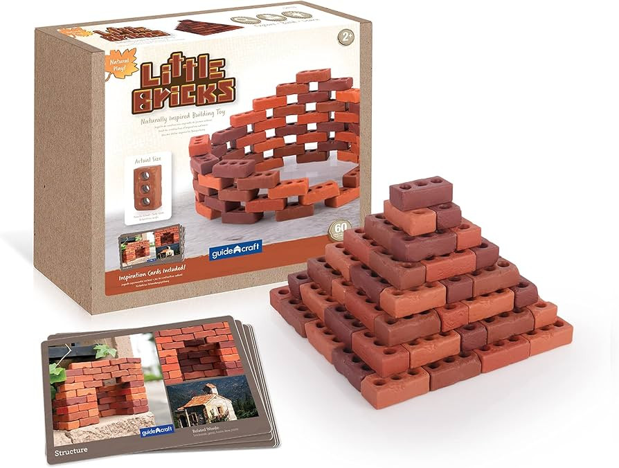 Guidecraft Little Bricks - 60 pc. Set: Builders Set for Construction and Stacking, Kids Education... | Amazon (US)