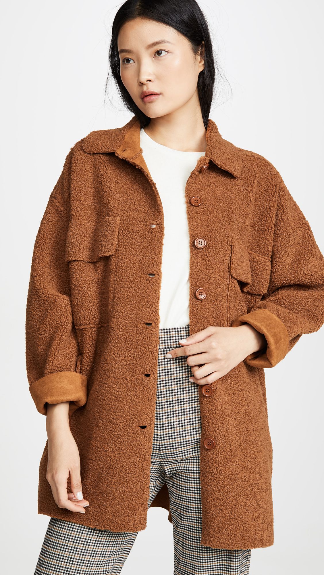 Midi Button Front Jacket | Shopbop