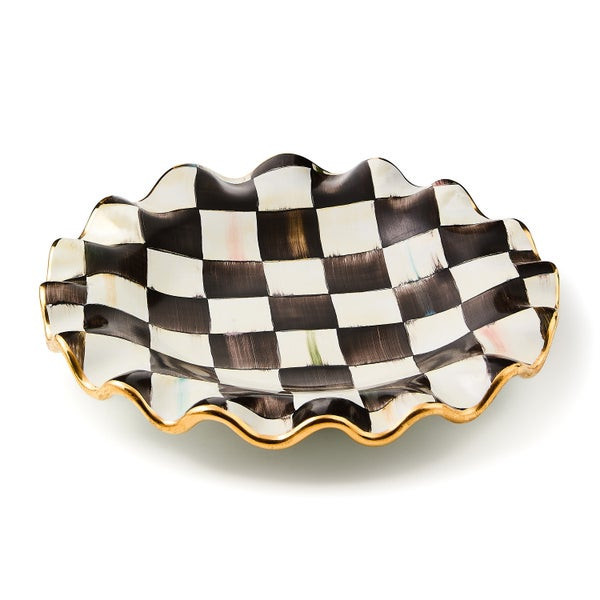 MacKenzie-Childs Courtly Check Ceramic Fluted Dinner Plate | MacKenzie-Childs
