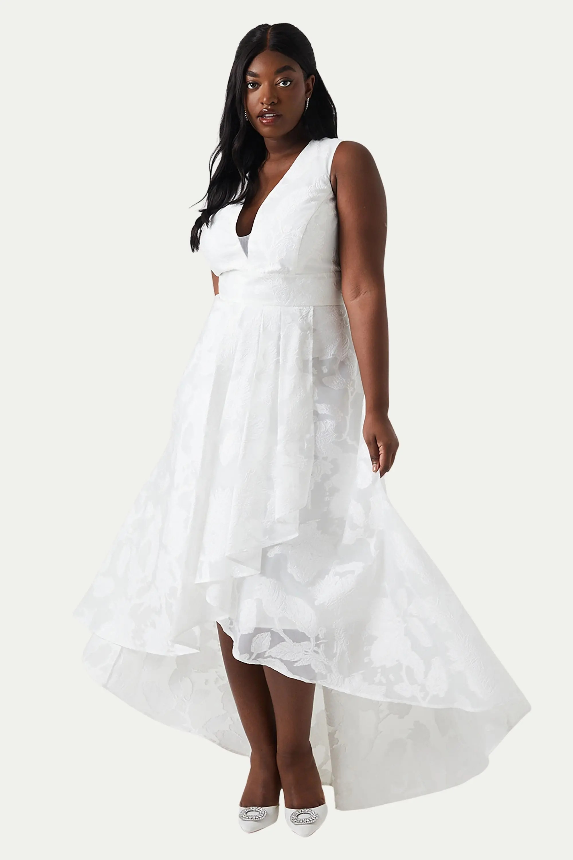Coast Plus Size Plunge Neck Maxi Wedding Dress (Women) | Nordstrom | Nordstrom