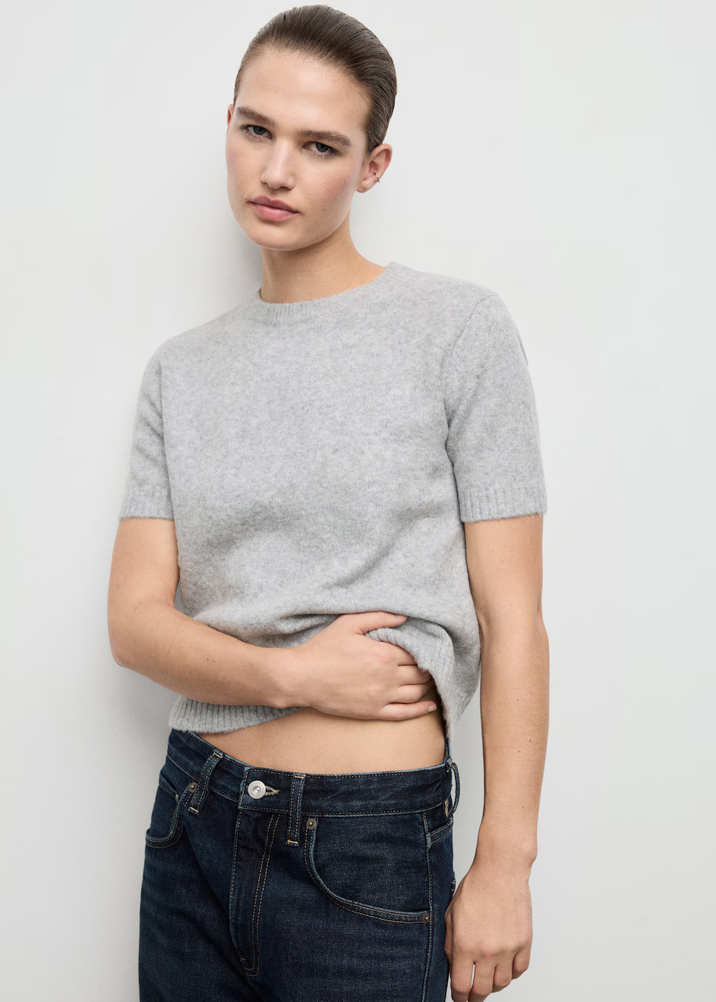 Short-sleeved knitted sweater | Mango (US/MX/AU)