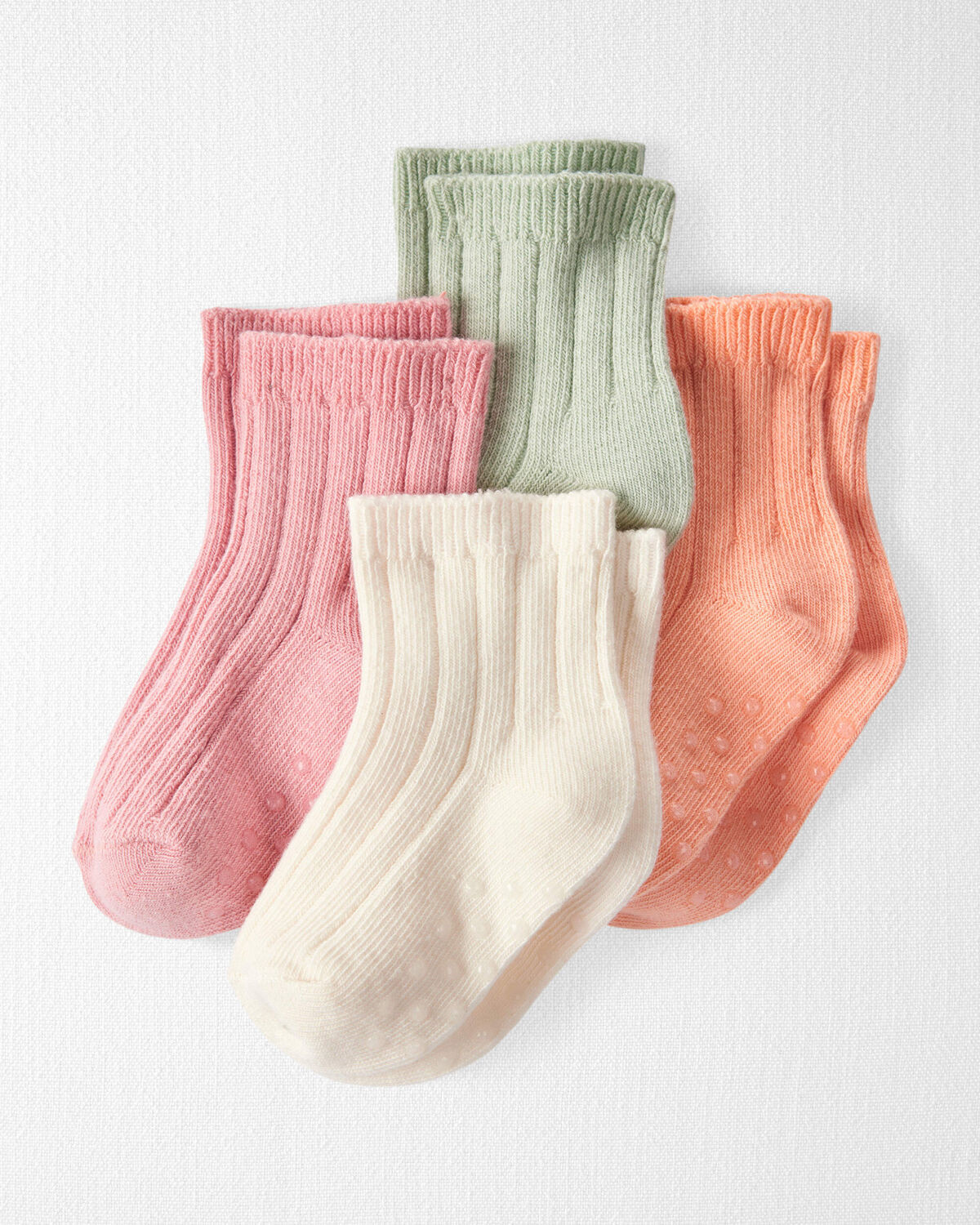 Baby Girl 4-Pack No-Slip Socks Made with Organic Cotton - Little Planet | Carter's | Carter's Inc
