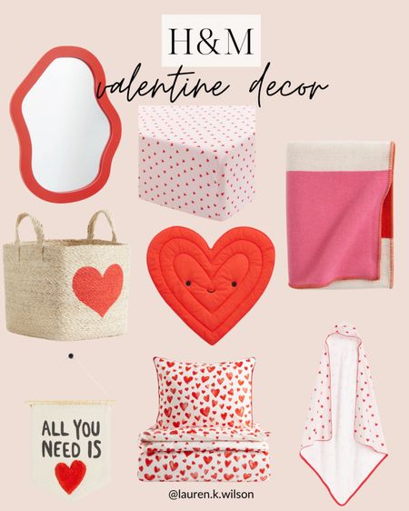 H&M, valentines decor, mirror, sheets, bedding, throw blanket, basket, red, pink, hearts 

#LTKSeasonal #LTKhome #LTKfindsunder100