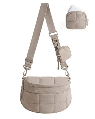 BAGSMART Small Crossbody Bags for Women, Puffer Cute Bum Bag with Pouch, Quilted Purse for Daily ... | Amazon (US)
