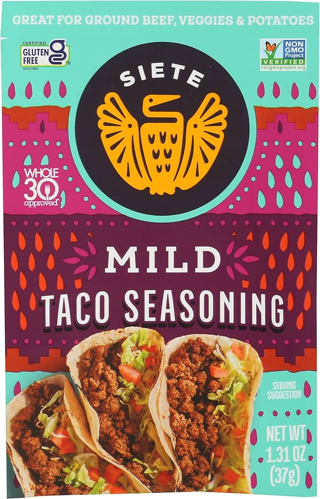 Siete Mild Taco Seasoning Mix | Gluten Free | Vegan | Paleo | Preservative Free | Whole 30 Approv... | Amazon (US)