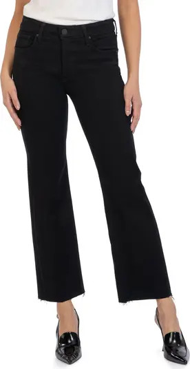 Kelsey Raw Hem Mid Rise Ankle Flare Jeans | Nordstrom