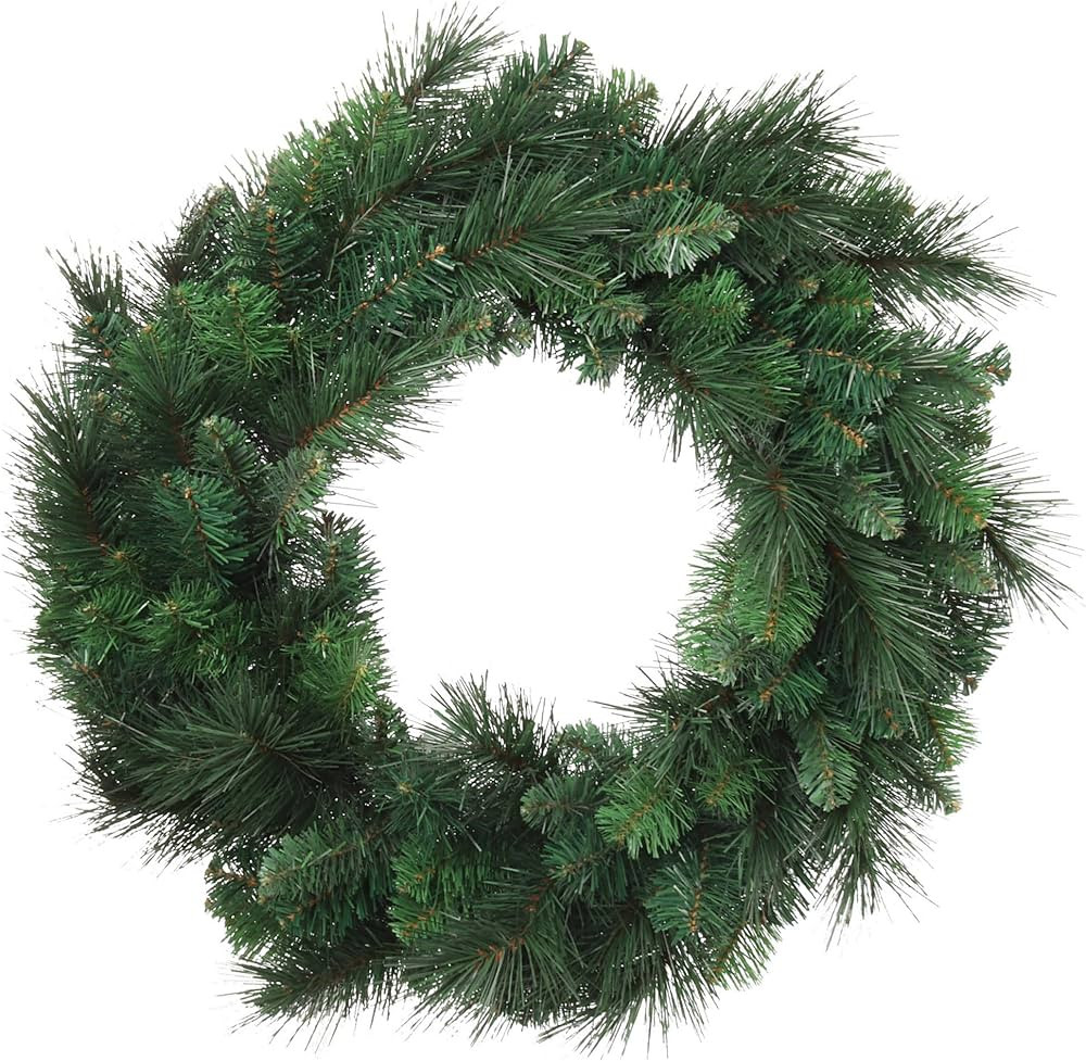 24-Inch Christmas Wreath with 150 Lifelike Pine Tips - Deluxe Evergreen Holiday Wreath for Front ... | Amazon (US)