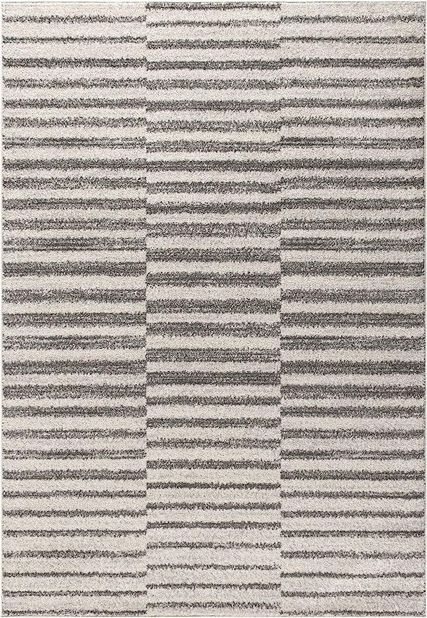 JONATHAN Y MOH204A-8 Lyla Offset Stripe Indoor Farmhouse Area-Rug Bohemian Minimalistic Striped E... | Amazon (US)