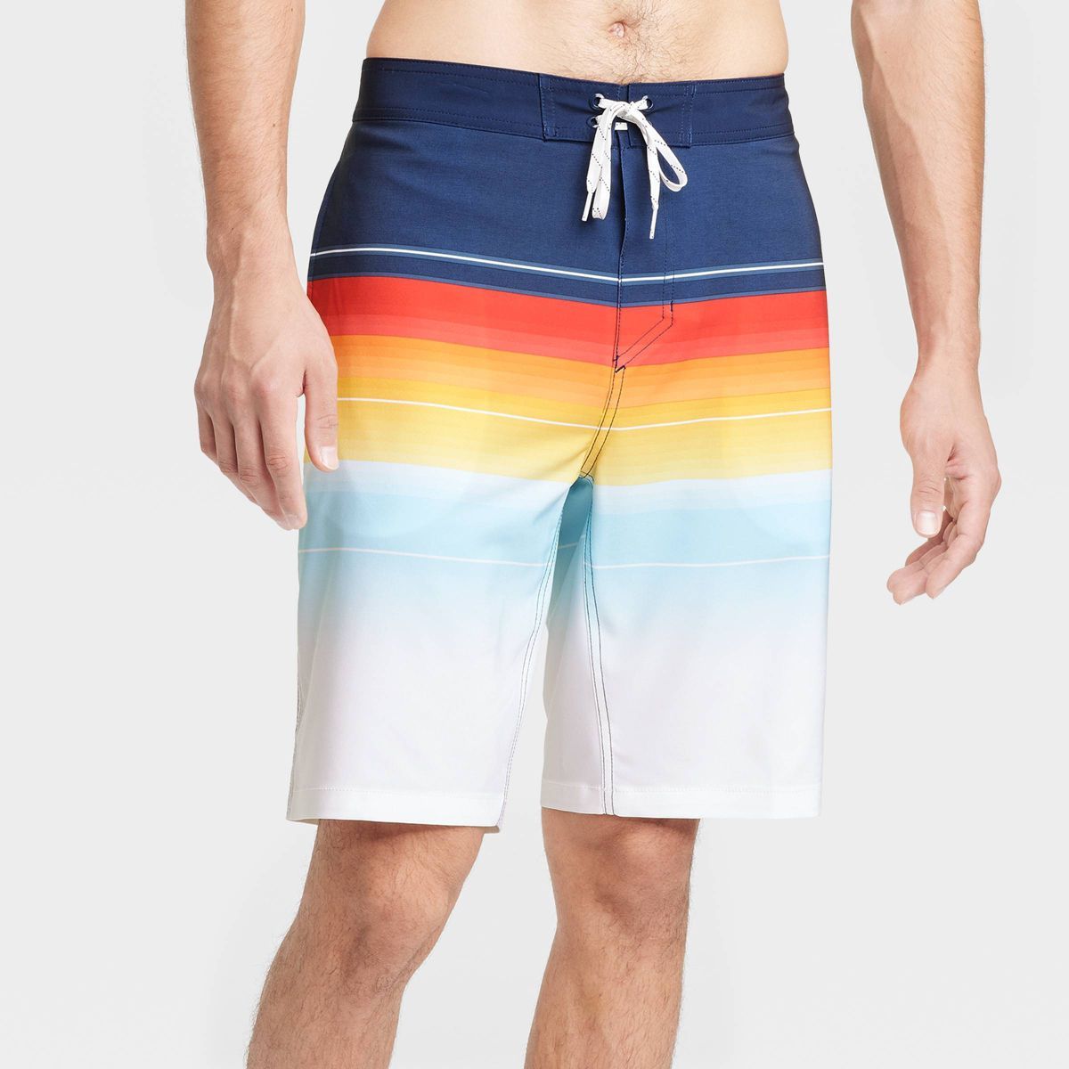 Men's 10" Sunset Striped Swim Shorts - Goodfellow & Co™ Orange | Target