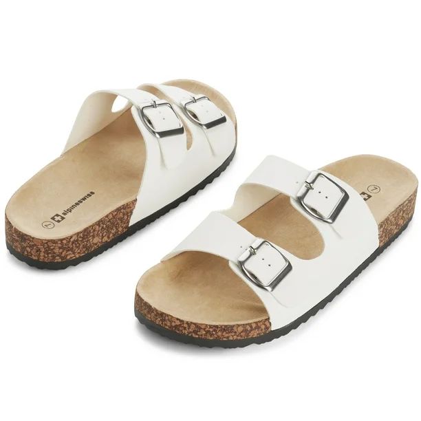 Alpine Swiss Womens Double Strap Slide Sandals EVA Sole Flat Comfort Shoes - Walmart.com | Walmart (US)