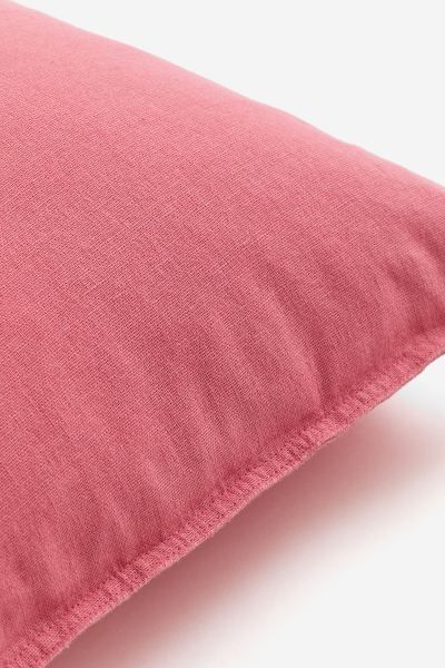 Linen-blend Cushion Cover - Deep pink - Home All | H&M US | H&M (US + CA)