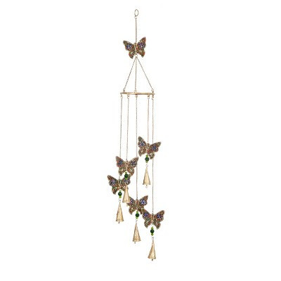 39" Iron Eclectic Butterfly Windchime - Olivia & May: Whimsical Home Decor, Easy Hang | Target