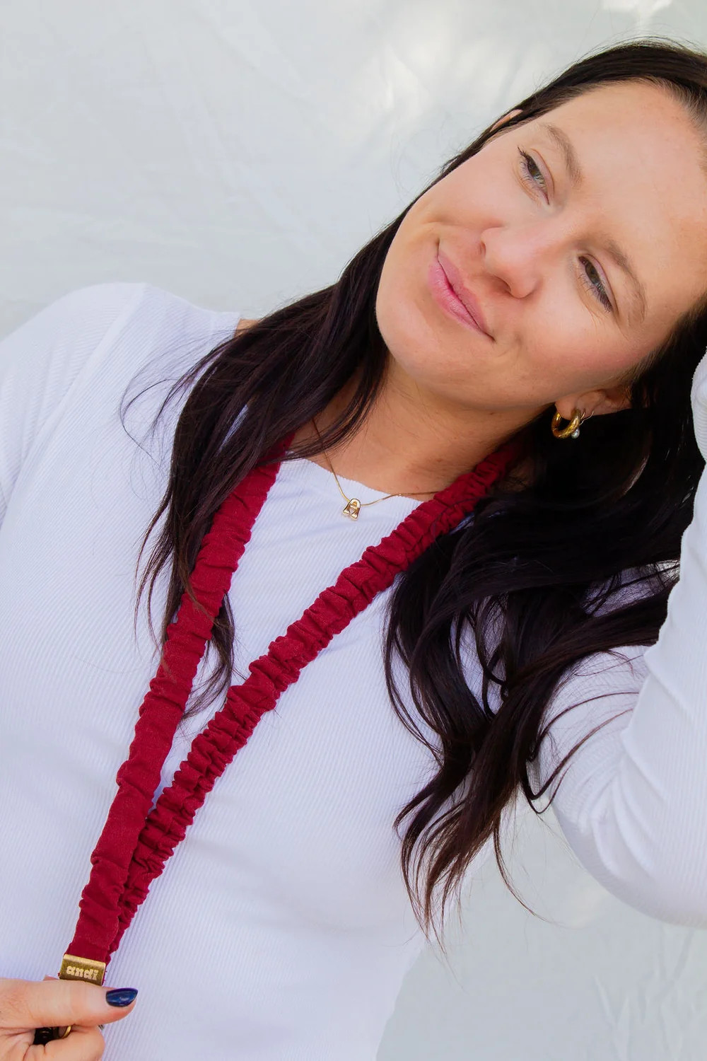 Maroon Linen Lanyard | Shop Andi