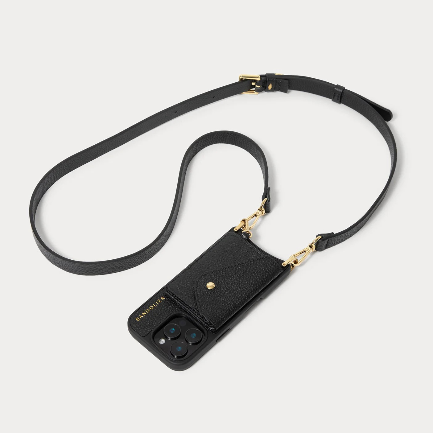 Remi Magnet Wallet Crossbody Phone Case - Black/Gold | Bandolier