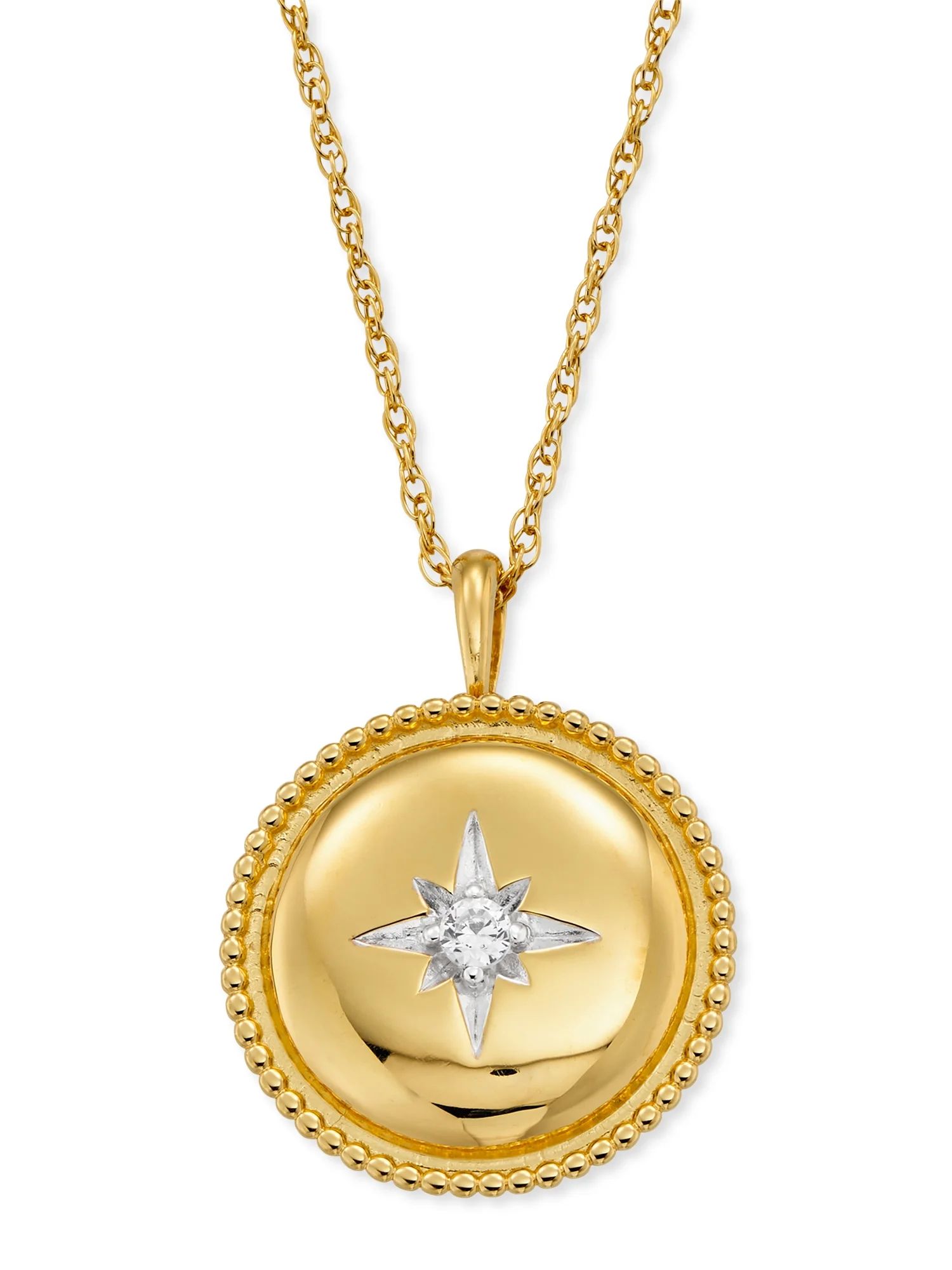Sterling Silver 14k Gold Plated Cubic Zirconia Locket Necklace | Walmart (US)
