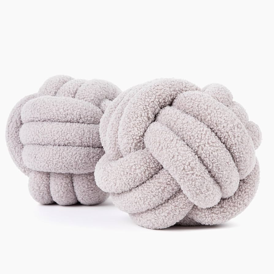 Bright Hope Knot Pillow Ball | 2 Neutral Throw Pillows | Round Pillows Decorative Throw Pillows f... | Amazon (US)