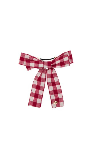 Gingham Antoinette Bow Barrette in Ladybug Red | Revolve Clothing (Global)