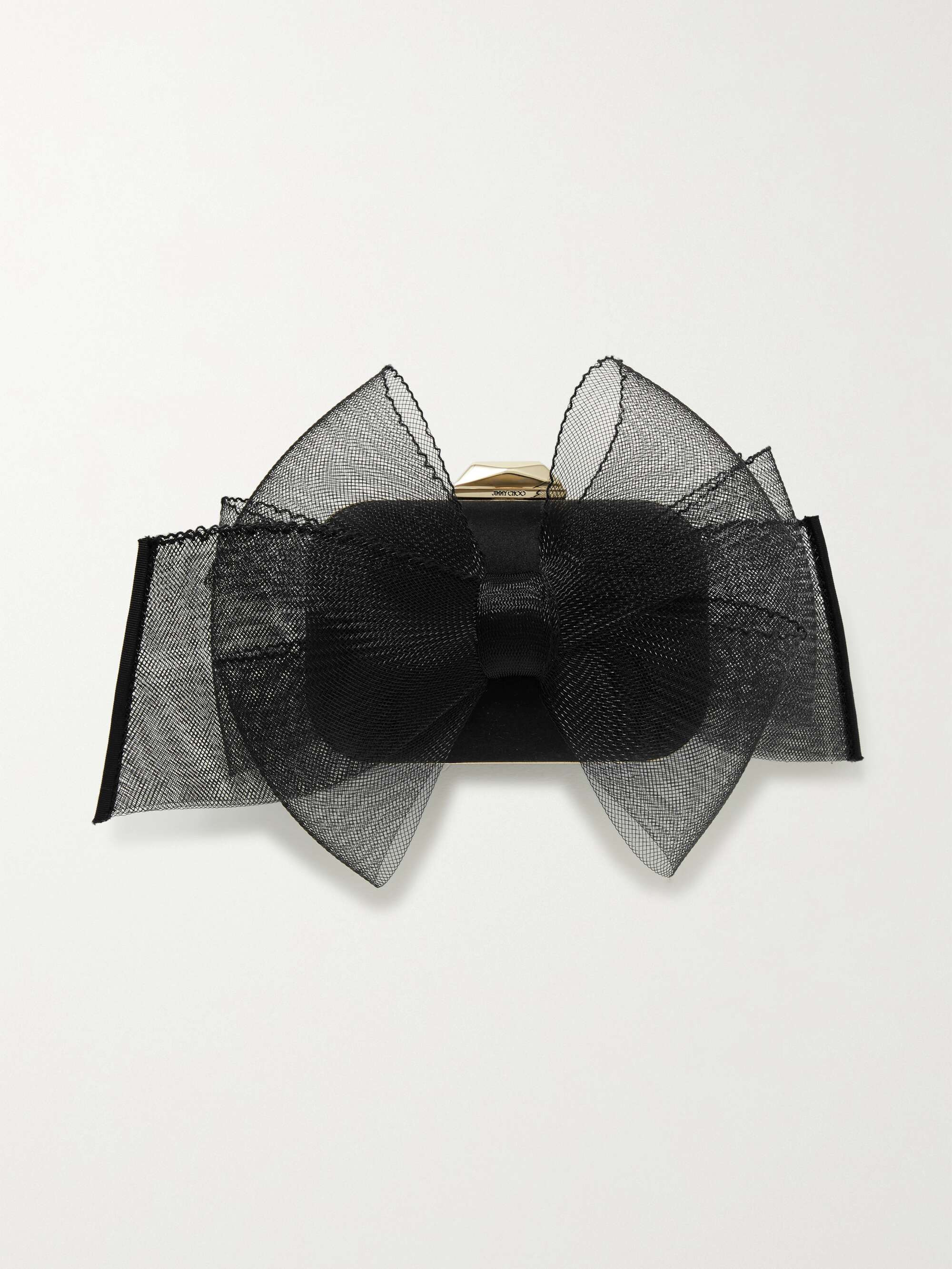 Micro Cloud bow-embellished satin clutch | NET-A-PORTER (US)
