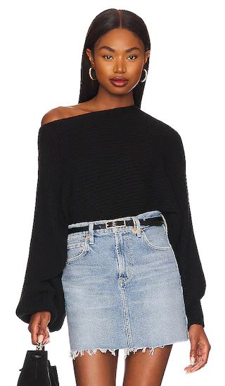 Olivia Off Shoulder Sweater in Black | Revolve Clothing (Global)