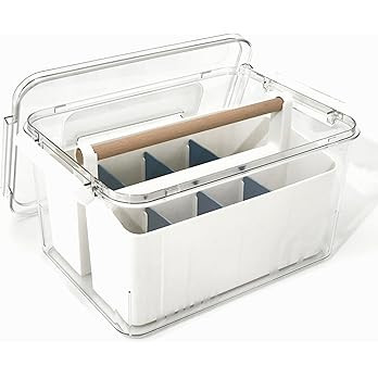 Art Craft Caddy with Lid - Art Supply Storage Organizer, Teacher Tool Box, Clear Craft Box for Ki... | Amazon (US)