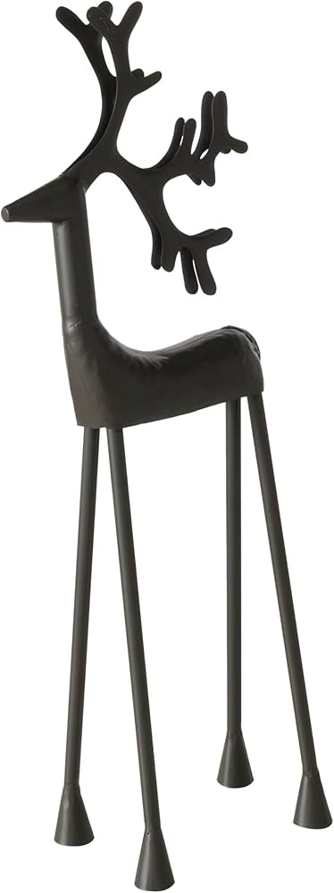 WHW Whole House Worlds Rustic Reindeer Figurine, Handmade, Iron, Black Finish, 21.75 Inches | Amazon (US)