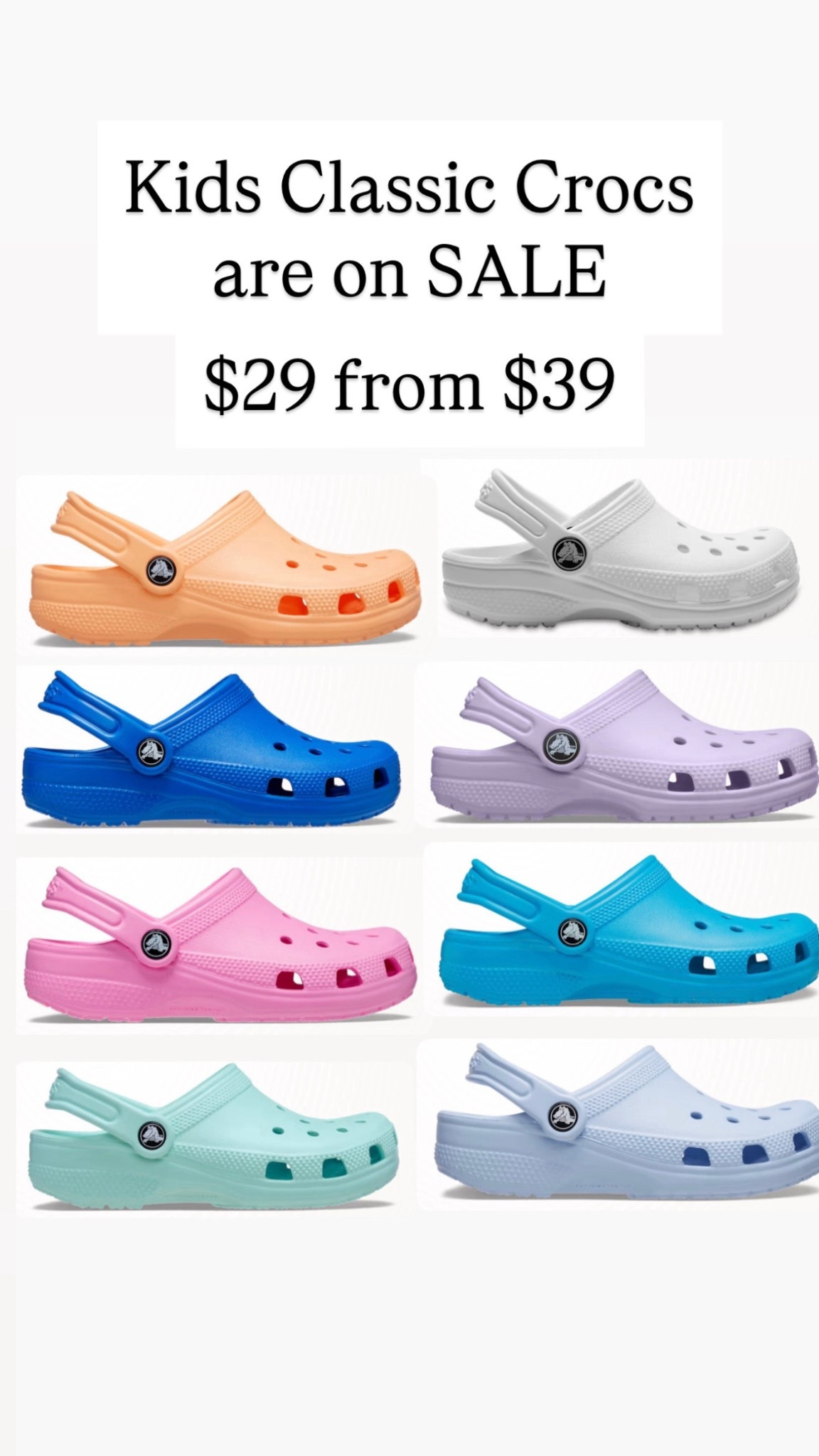Kids Classic crocs are on sale for $29 from $39!!!

#LTKKids #LTKSaleAlert
