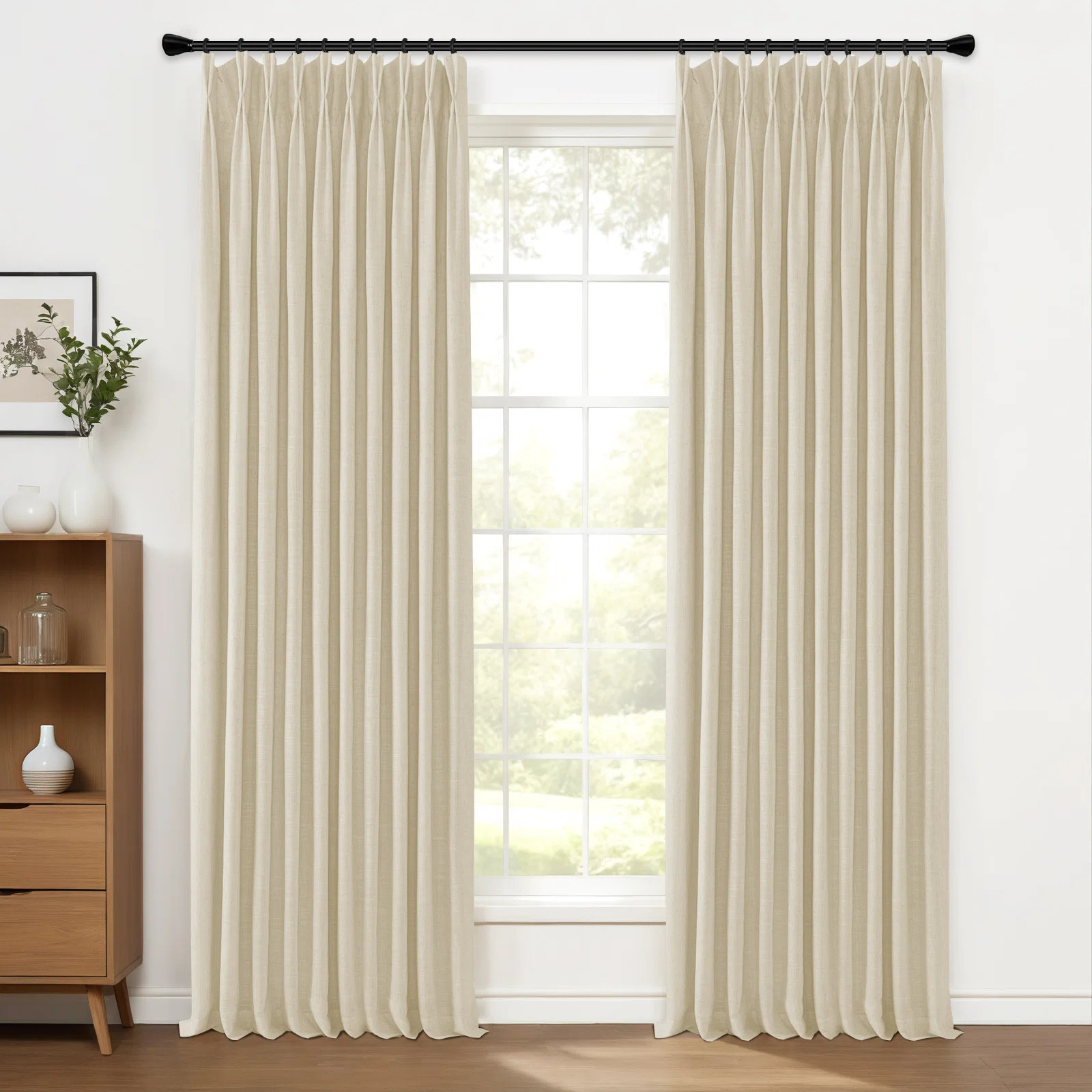 Latitude Run® Pinch Pleated Curtains 100% Blackout Curtains 2 Panels For Living Room Bedroom Pin... | Wayfair North America