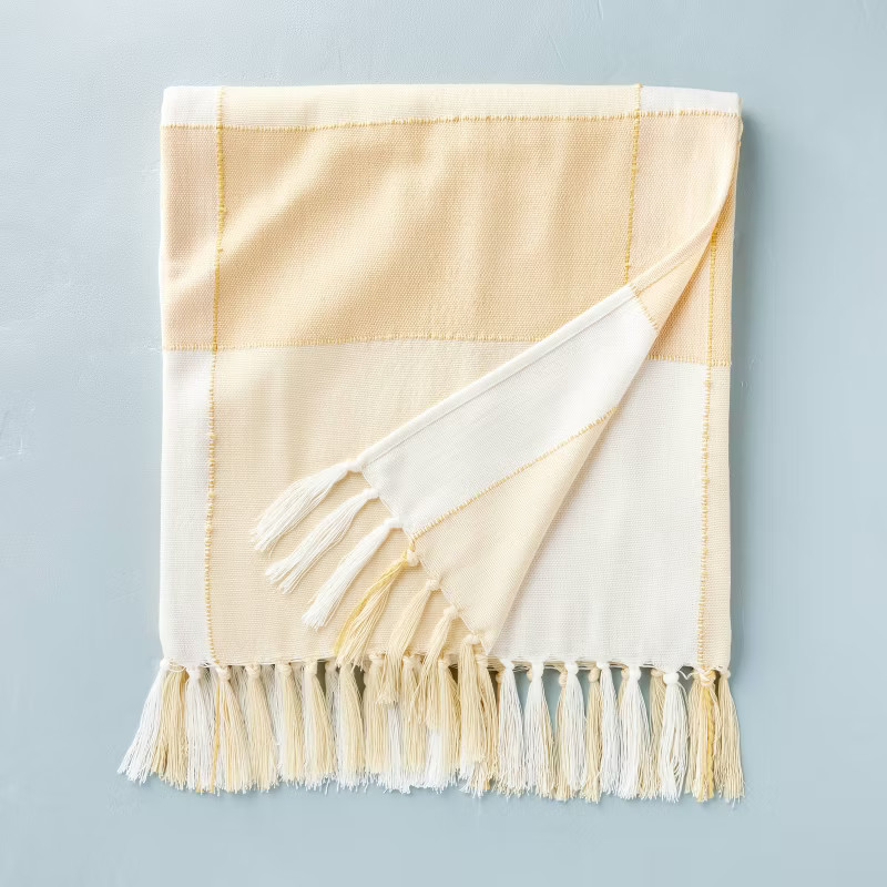 Stitched Block Plaid Woven Throw Blanket - Hearth & Hand™ with Magnolia | Target