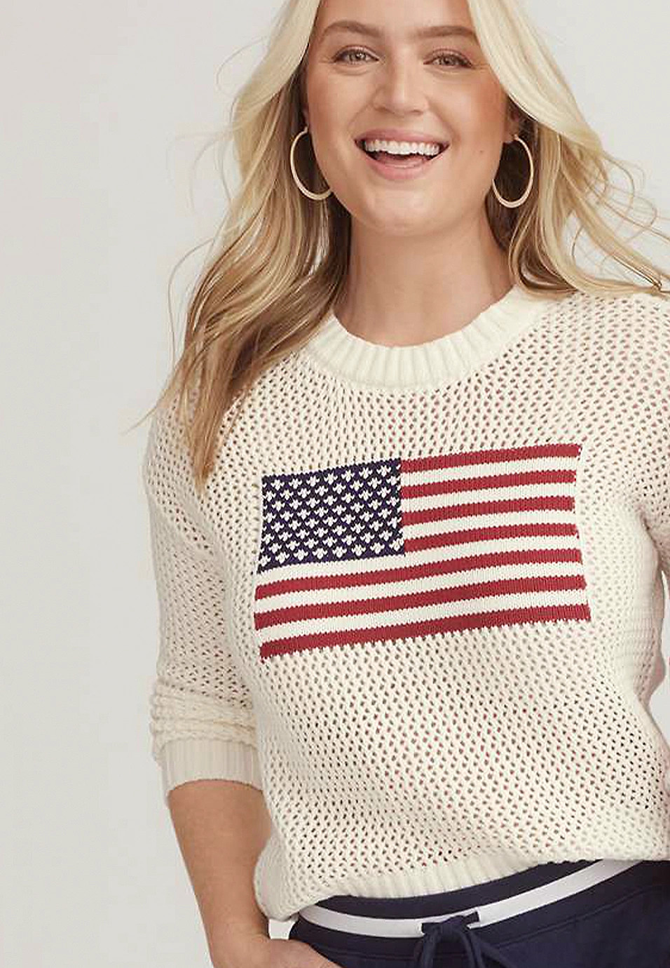 Americana Open Stitch Sweater | Maurices