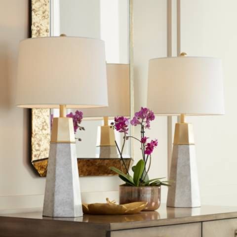Julie Tapered Column Table Lamps Set of 2 | Lamps Plus