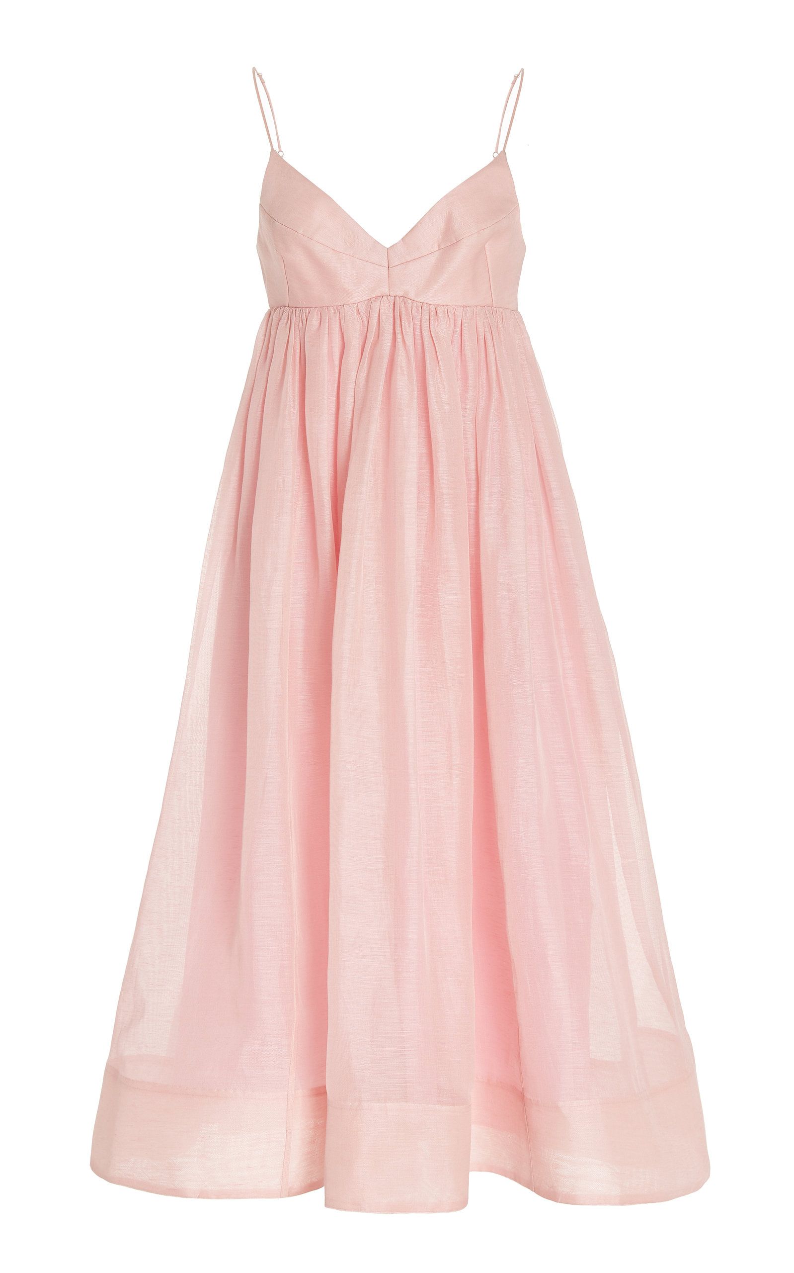 Dancer Linen-Silk Midi Dress | Moda Operandi (Global)