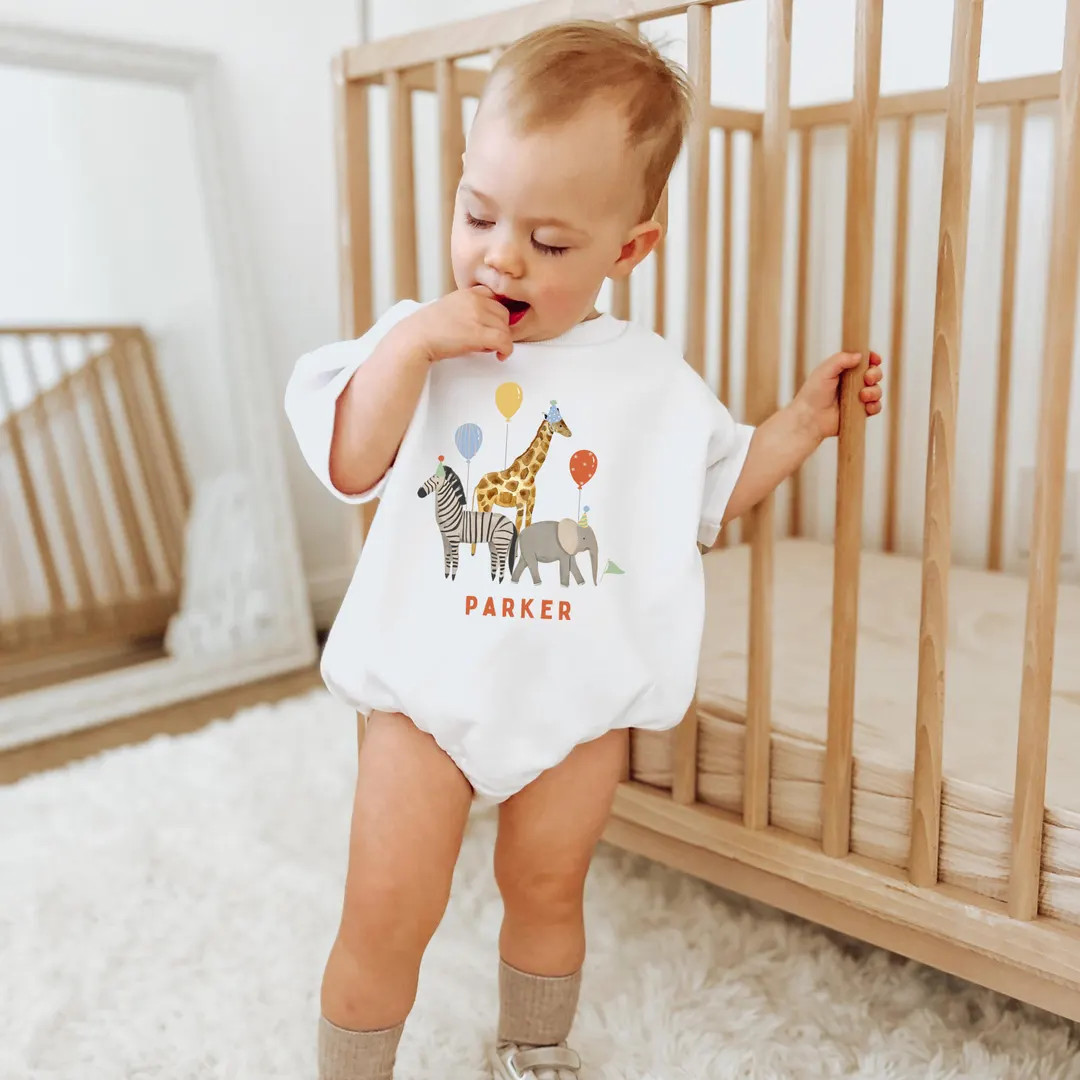 Party Animal Birthday Outfit, Kids Safari Birthday Shirt, Sweatshirt, Romper, Boy or Girl Birthda... | Etsy (US)