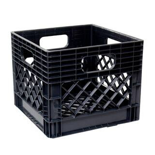 GSC Technologies 11 in. x 13 in. x 13 in. Black Milk Crate MC131311-002 - The Home Depot | The Home Depot