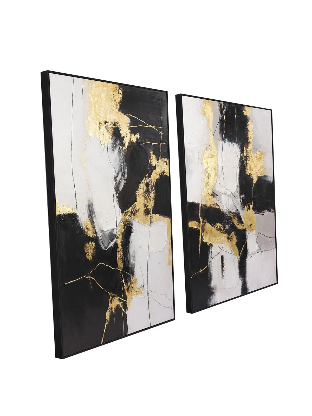 SAFERRYHOME Framed Wall Art - Black and Gold Wall Art Decor - Large Abstract Canvas Wall Art for ... | Amazon (US)