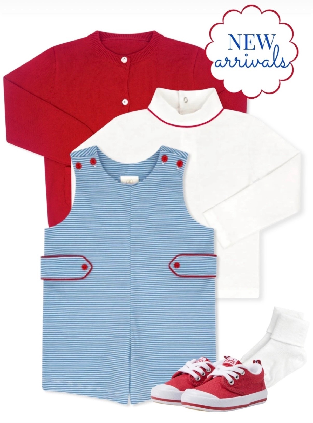 The sweetest little boy look ❤️💙 I am obsessed with this classic red, white + blue combo! The blue striped jon jon with the crisp white turtleneck, red cardigan + little red sneakers is just TOO cute. Such a timeless outfit for fall, school days, church, family pictures, or cheering on your favorite team 🥹

I love how all of these pieces can be mixed + matched throughout the season too! Classic little boy style that never goes out of style 🤍

#littleboystyle #toddlerboyoutfits #babyboyoutfits #classicchildrenswear #fallkidsfashion #lullabyset #momfinds #ltkfamily #lullabyset #babyclothes #babyoutfits #babyfashion #pimacotton #babyboutique #classicbabyclothes #babyboyoutfit #babygirloutfit #southernstyle #fallstyle #toddlergirlstyle #falloutfits #kidsfashion #little girlstyle #fallfashion #toddlerfashion #lullabyset #toddlergirlstyle #little girlstyle #kidsfashion #toddleroutfits #classicchildrenswear #southernstyle #momfinds #ltkfamily #kidsfashion #kidsclothes #childrensclothing #falloutfits #fallfashion #kidsoutfits #toddlerfashion #toddleroutfits #babyclothes #siblingoutfits #matchingoutfits #familyphotos #fallfamilyphotos #fall #autumn #itsfallyall #kids #kid #kidsstyle #kidstyle #kidsclothes #kidsoutfits #toddlers #toddler #toddlerstyle #toddlersstyle #toddlerclothes #toddleroutfits #toddlerfashion #baby #babyclothes #babystyle #babyfashion #boy #boyclothes #boystyle #girl #girlclothes #girlstyle #smocked #smocking #fallstyle #winterstyle #family #familyphoto #familystyle #classic #classicstyle

#LTKBaby #LTKKids #LTKSeasonal