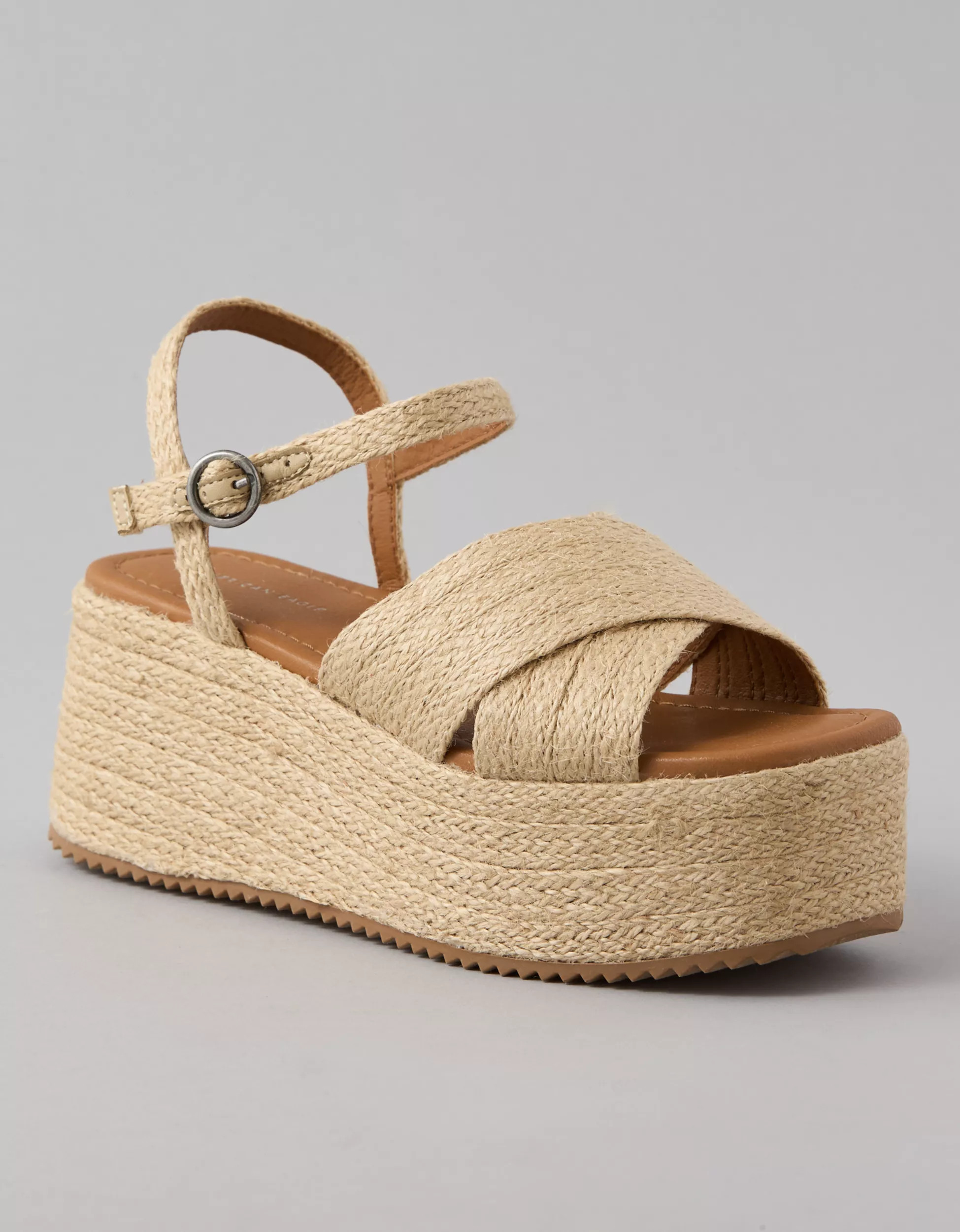 AE Jute Flatform Wedge Sandal | American Eagle Outfitters (US & CA)