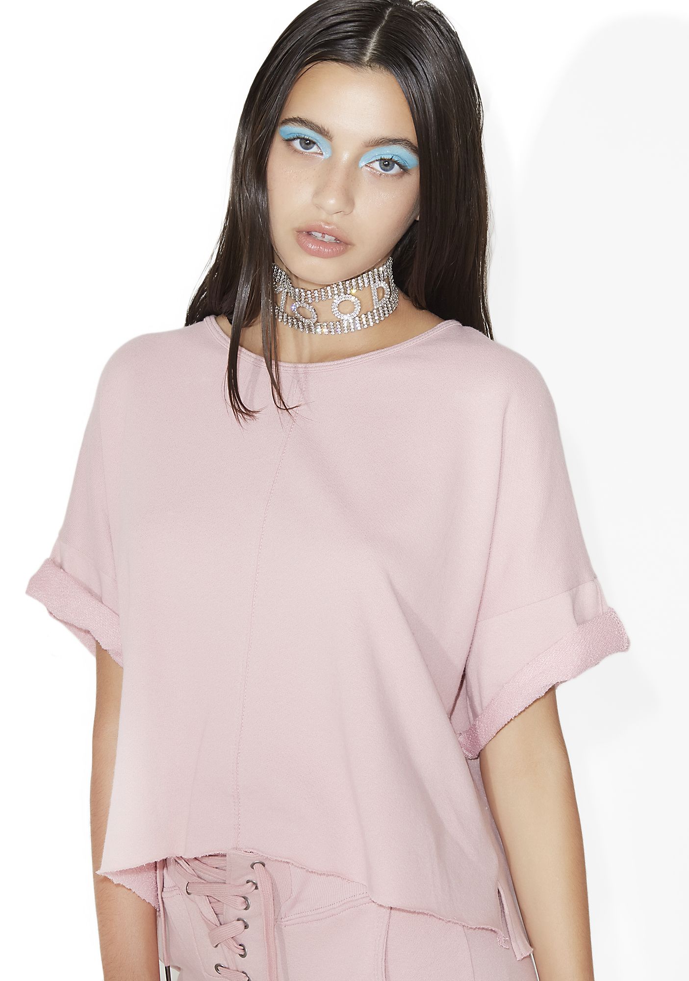 oversized-cropped-tee-pink | Dolls Kill
