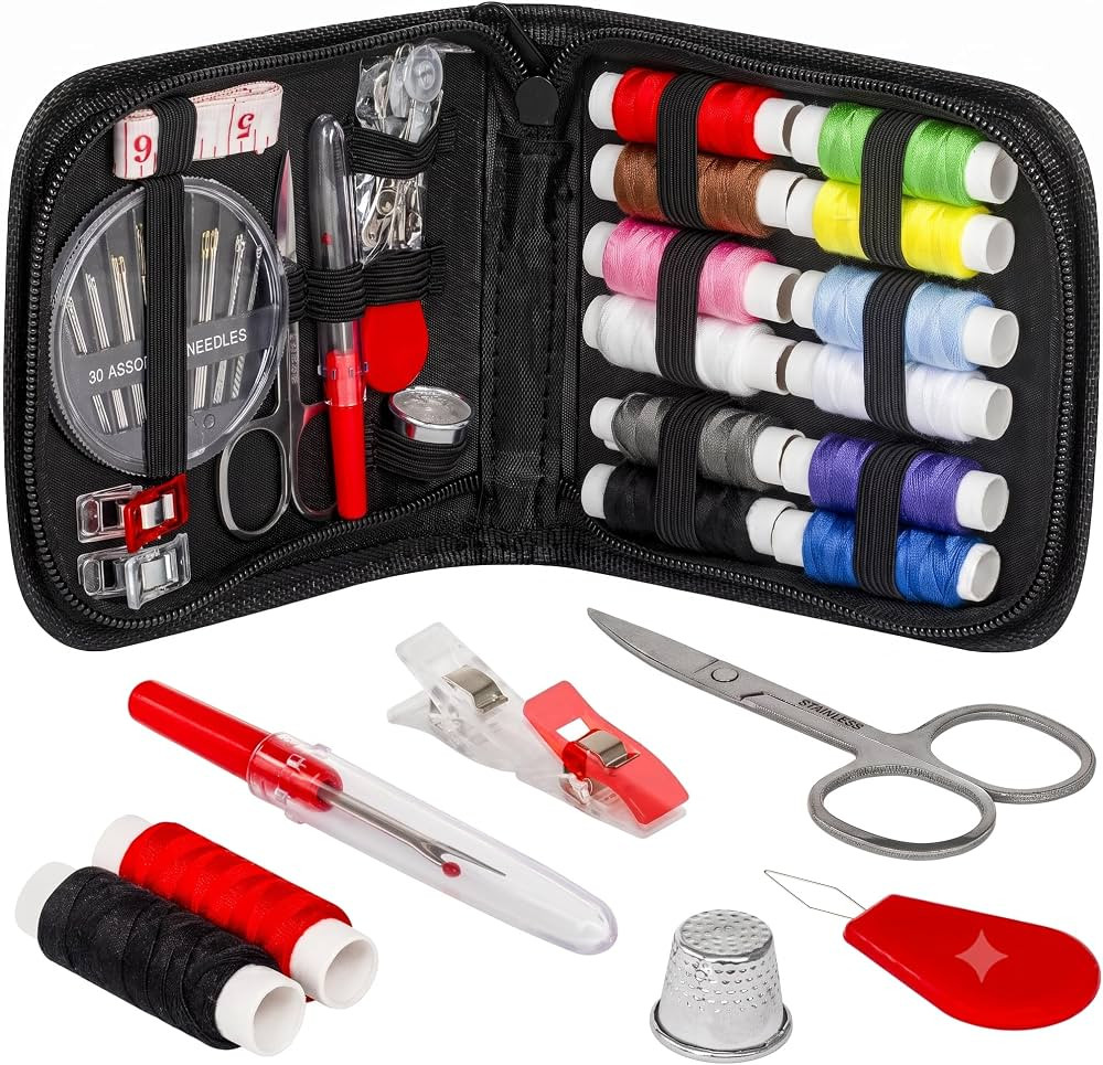 ARTIKA Travel Sewing Kit, 59-Piece Portable Kit for Travel, Includes Scissors, Thread, Tape Measu... | Amazon (US)