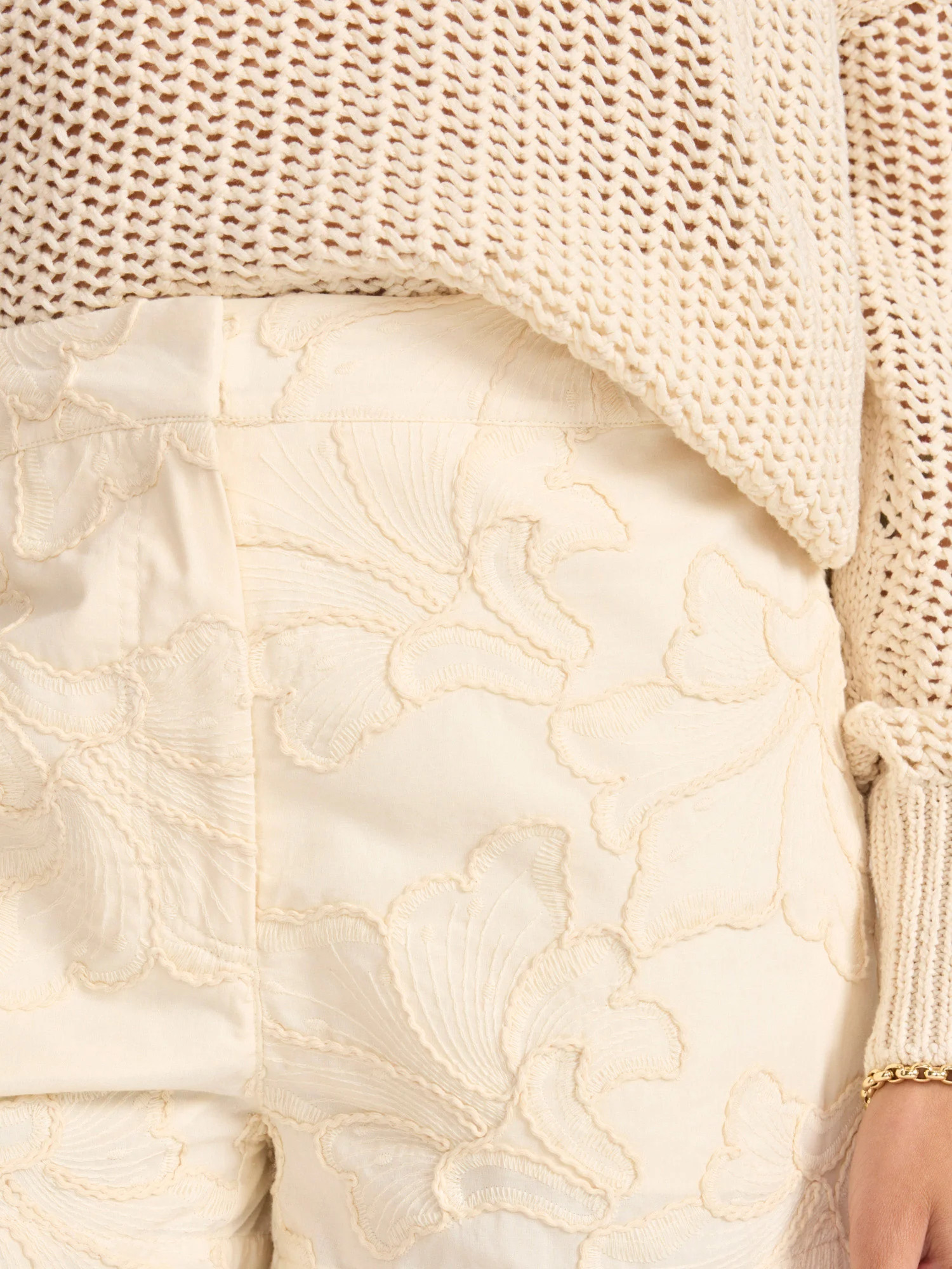 Women's Kaia Embroidered Short in Ecru | Brochu Walker | Brochu Walker