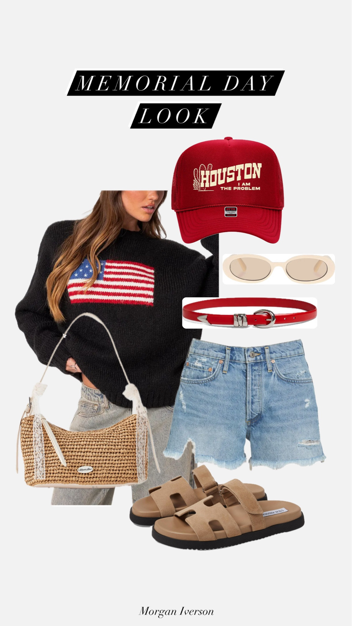 Loooove this look for MDW! I have this sweater and the quality is 10/10! Runs oversized so get your normal size. I went up to a medium and it still works great! I also have this bag and it is just as cute in person! The bows are just clips so you can remove them if you don’t like them! Quality is so good for only $50! I have these sandals in the buckle version and wear them all the time! I recently got the black version of the ones here and they are so comfy and cute! 😍 this look is perfect for a casual get together, backyard bbq, brunch with the girls, or even a boat day with a bikini under! #morganiverson #MDW #summer #outfit  #whattowear

#LTKFindsUnder50 #LTKStyleTip #LTKFindsUnder100