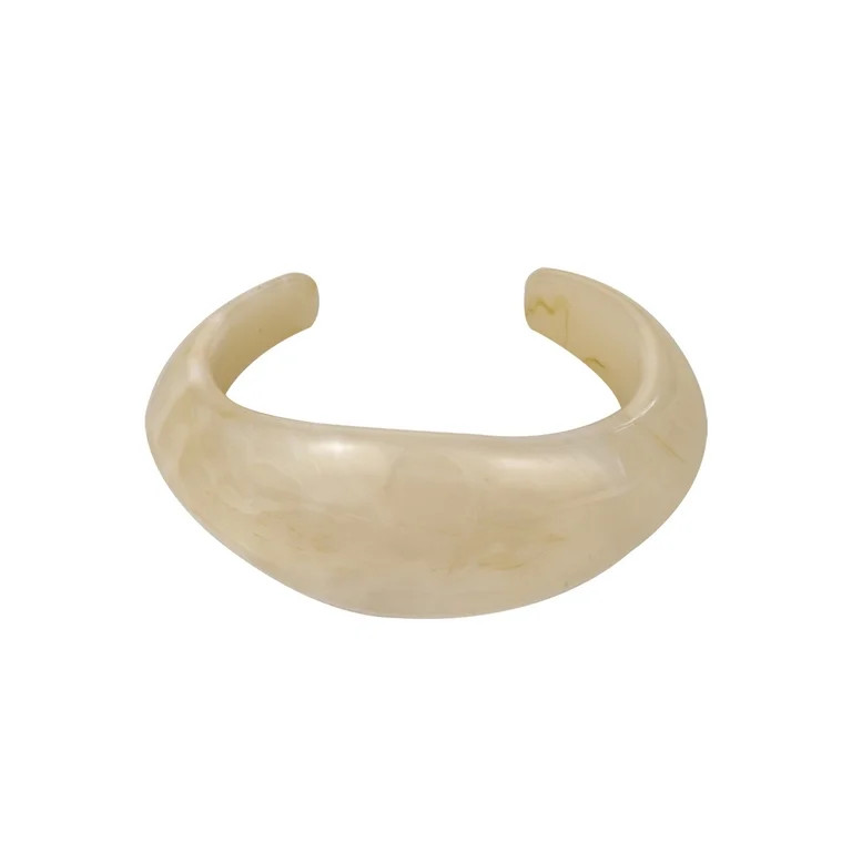 Time and Tru Milky Ivory Swirl Acrylic Cuff Bracelet | Walmart (US)
