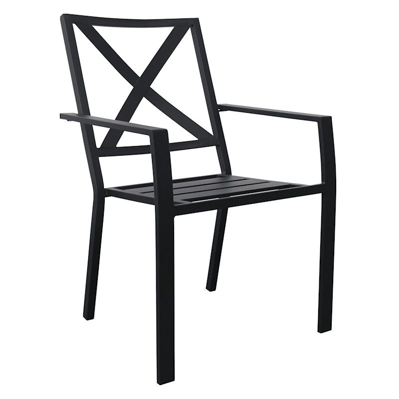 Grammercy Black X-Back Outdoor Dining Chair | At Home