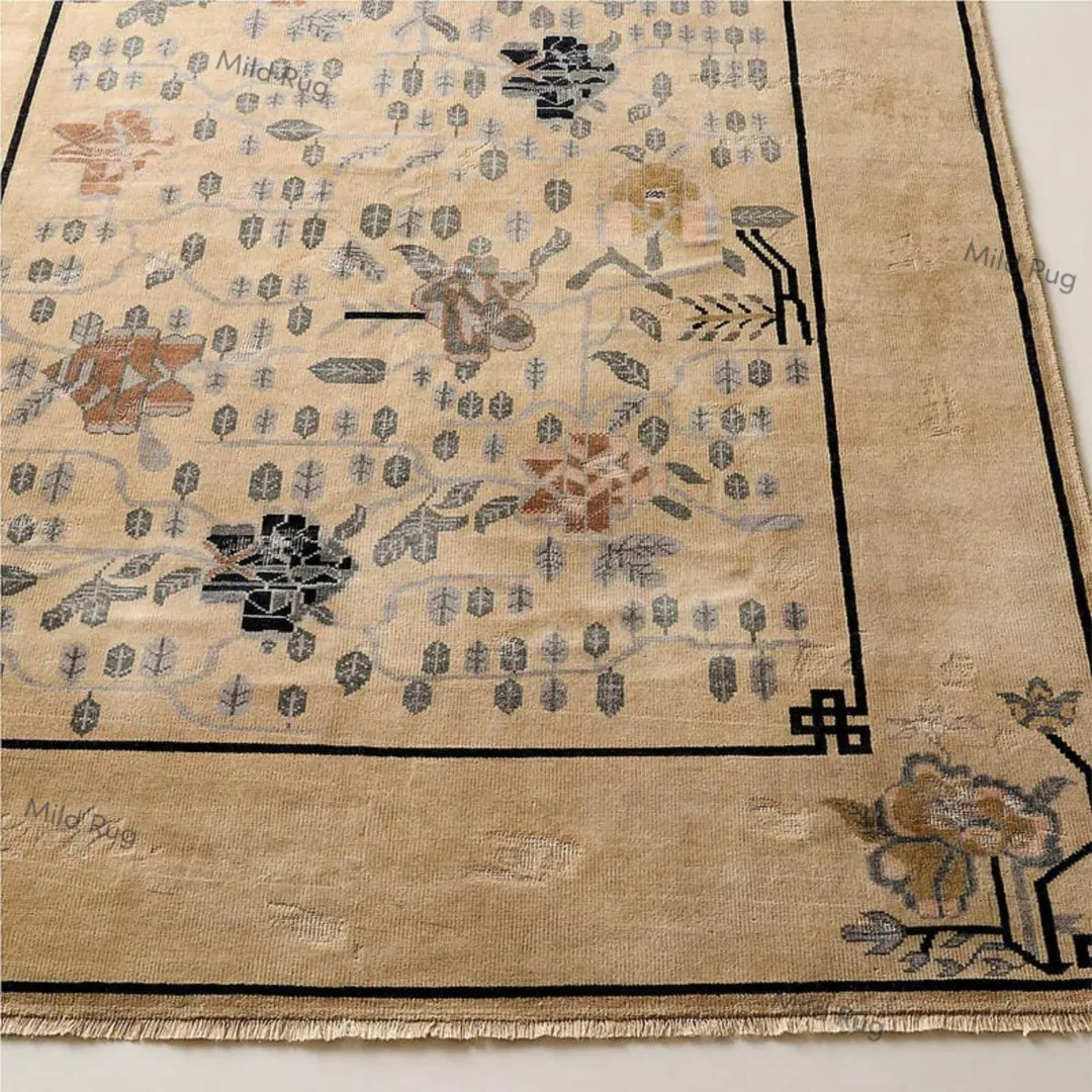 Fiora Hand Knotted Light Brown Wool Area Rug New Zealand | Premium Handmade Rug  Traditional Desi... | Etsy (US)