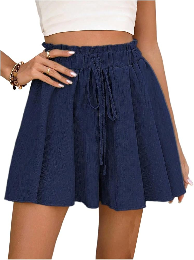 BEAUDRM Women's Flowy Summer Shorts High Waisted Casual Dressy Shorts Summer Beach Vacation Outfi... | Amazon (US)
